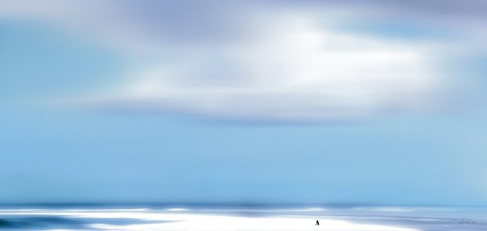 lone surfer blouberg strand cape town south africa
